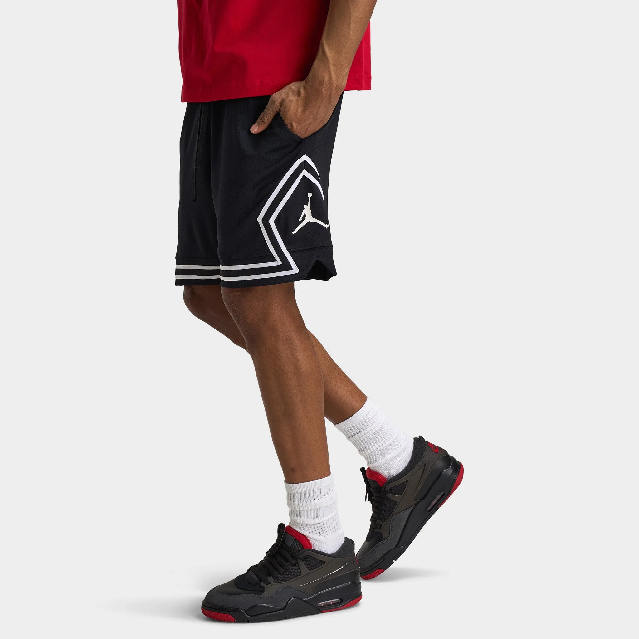 Jordan Jordan Dri-FIT Mesh Diamond Shorts Schwarz / Weiß - Weiß