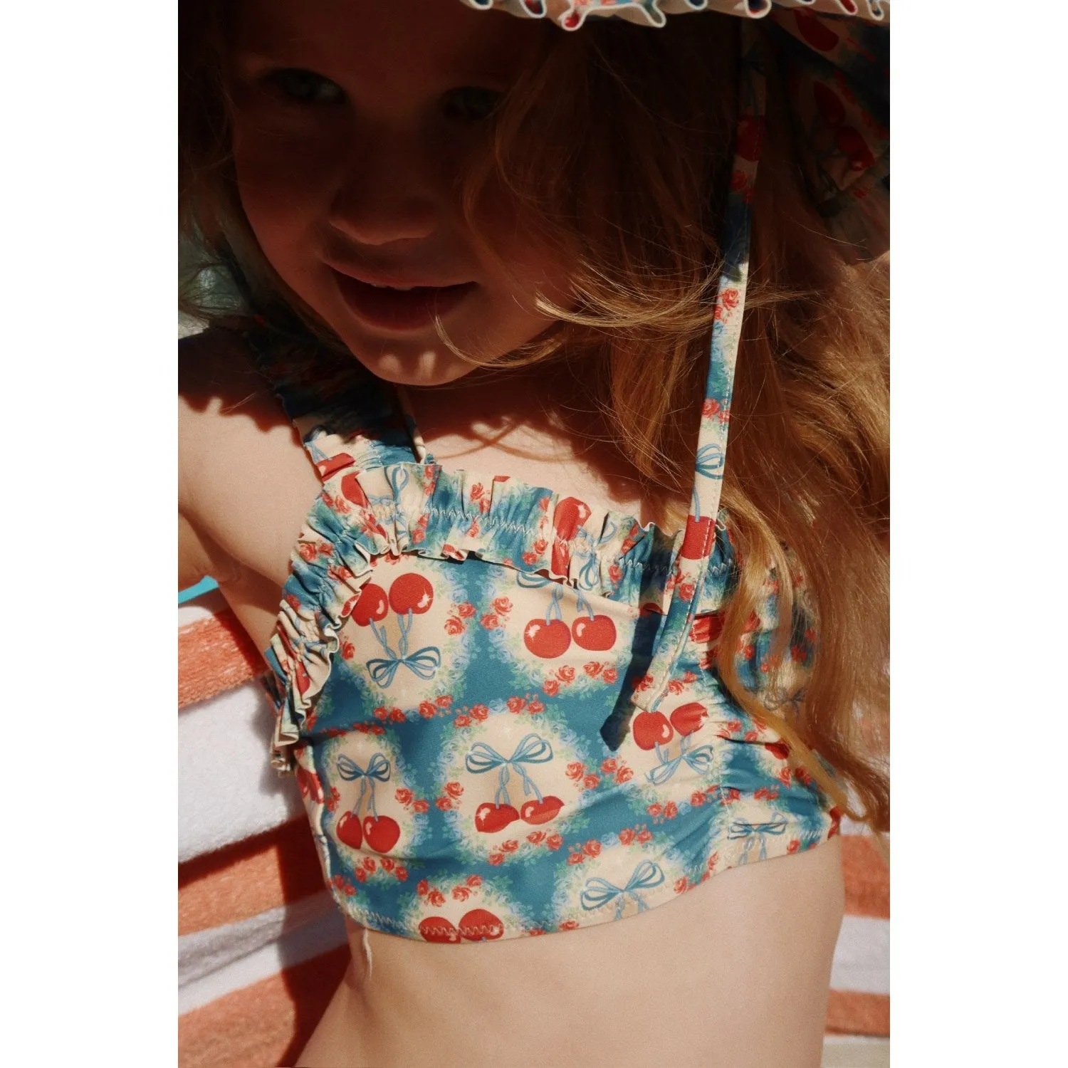 Konges Sløjd Kirschblüten-Schleife Blauer Maya-Bikini Grs Konges Sloejd