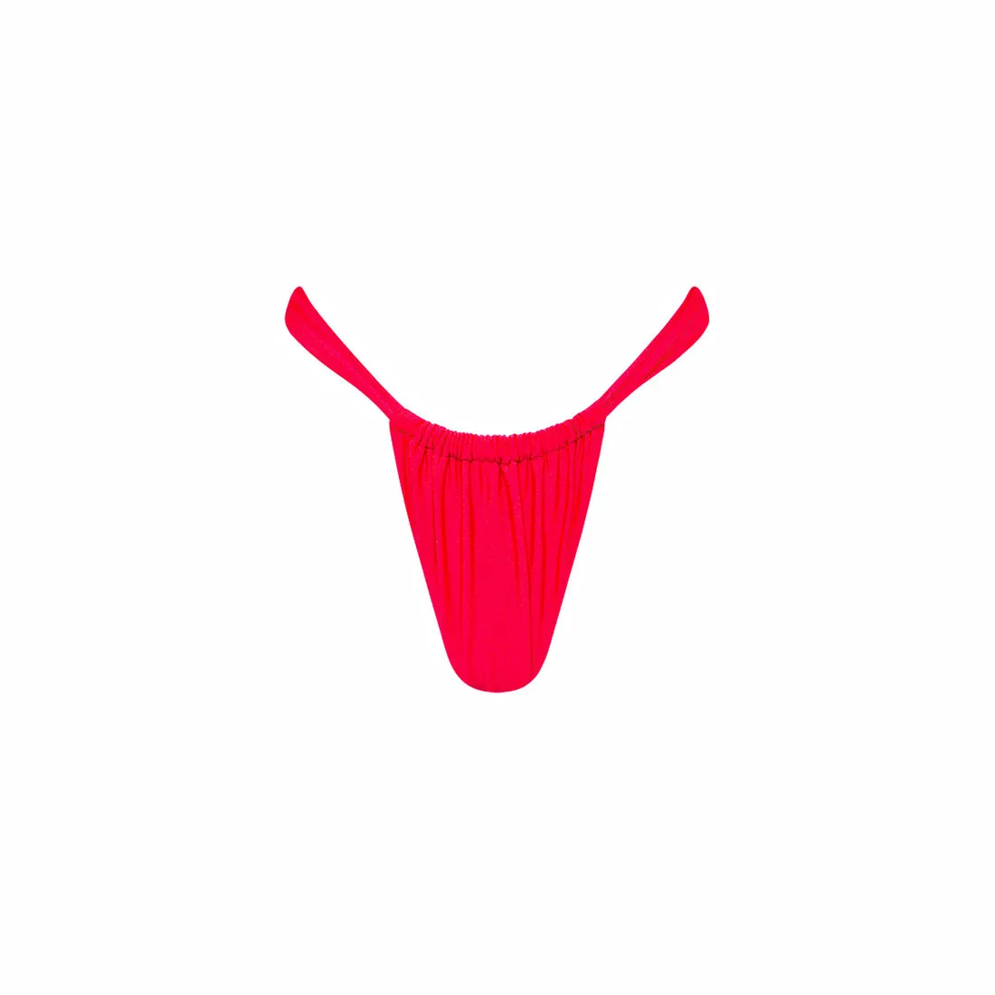Kulani Kinis Gerafftes String-Tanga - Neonrosa