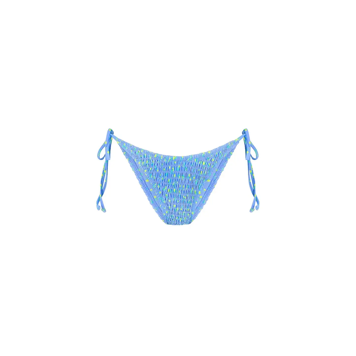 KULANI KINIS Gekräuseltes Tauch-Bikini-Höschen mit Cheeky-Bindung - Zitronenblüte
