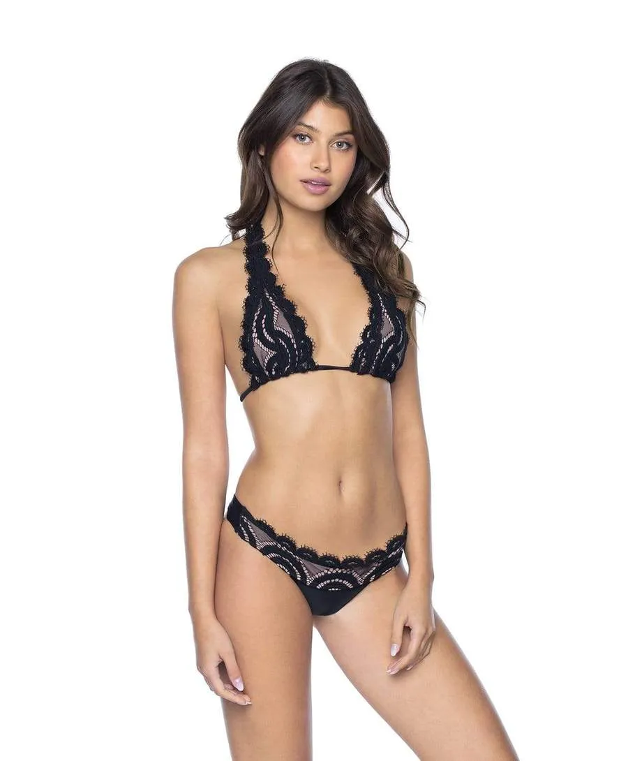 Spitzen-Halter-Bikini-Oberteil