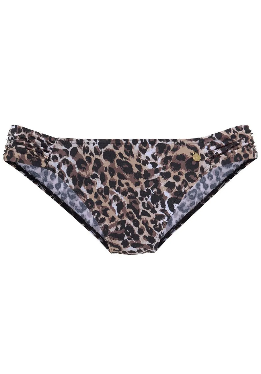 LASCANA Damen Bikini-Badehose im klassischen Print-Design