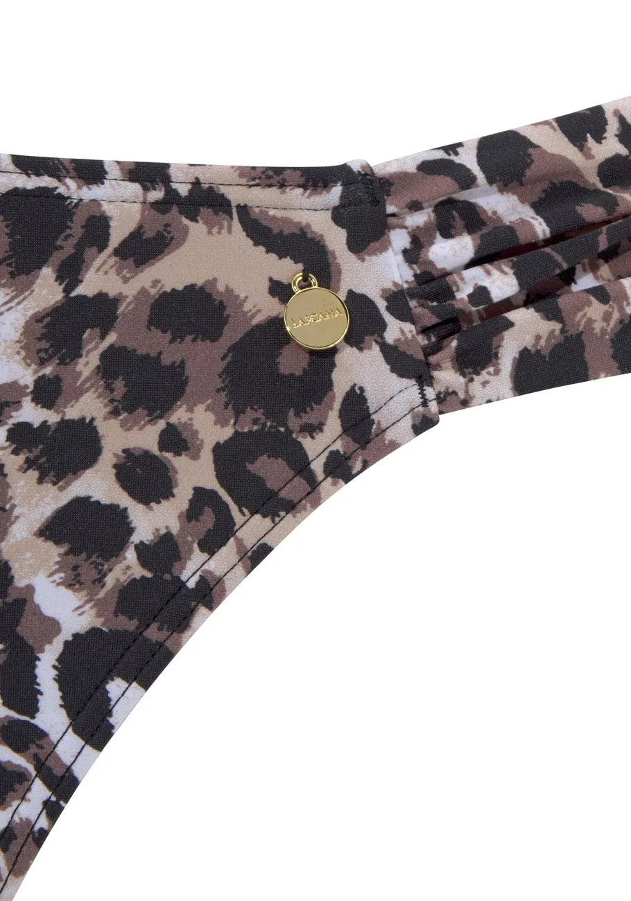 LASCANA Damen Bikini-Badehose im klassischen Print-Design