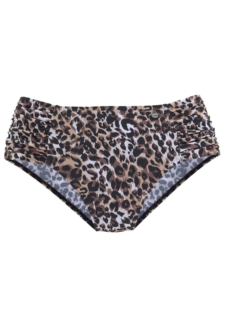 LASCANA Damen-Bikini-Badehosenslip mit Print und mittelhoher Taille