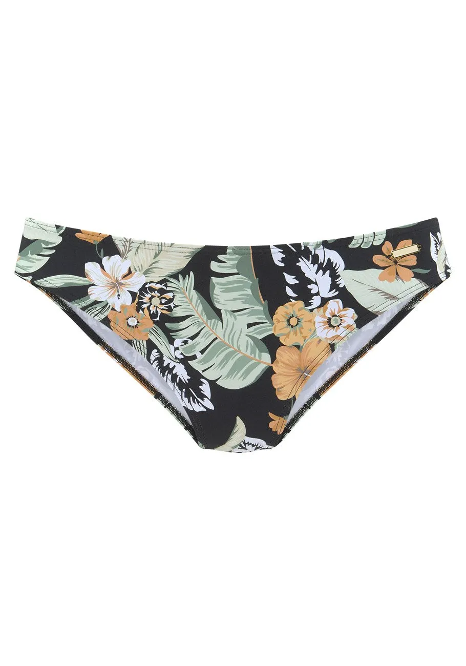 LASCANA Damen Bikini-Badehose mit klassischem Print