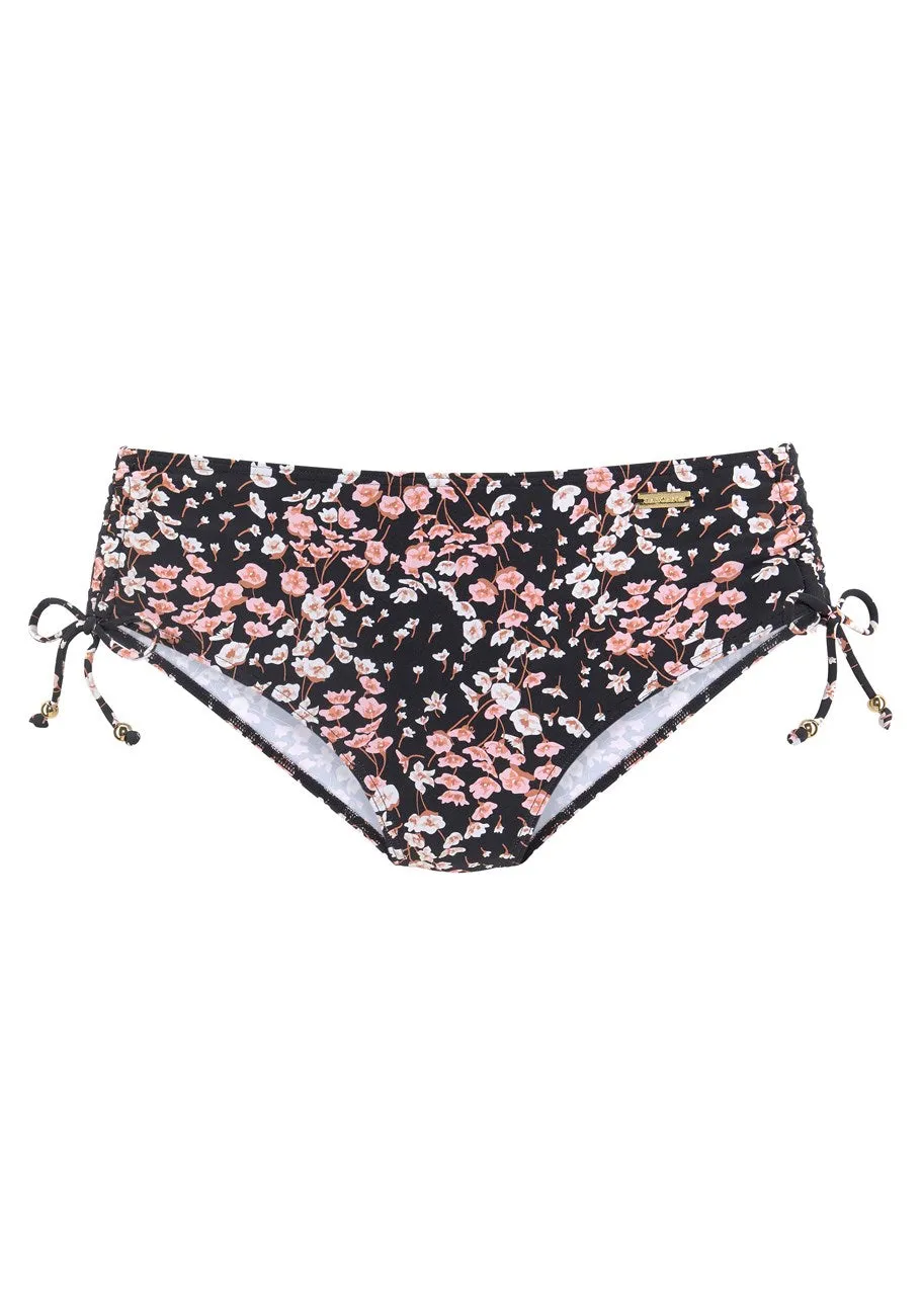 LASCANA Damen-Bikini-Badehose mit Rüschen und mittelhohem Bund
