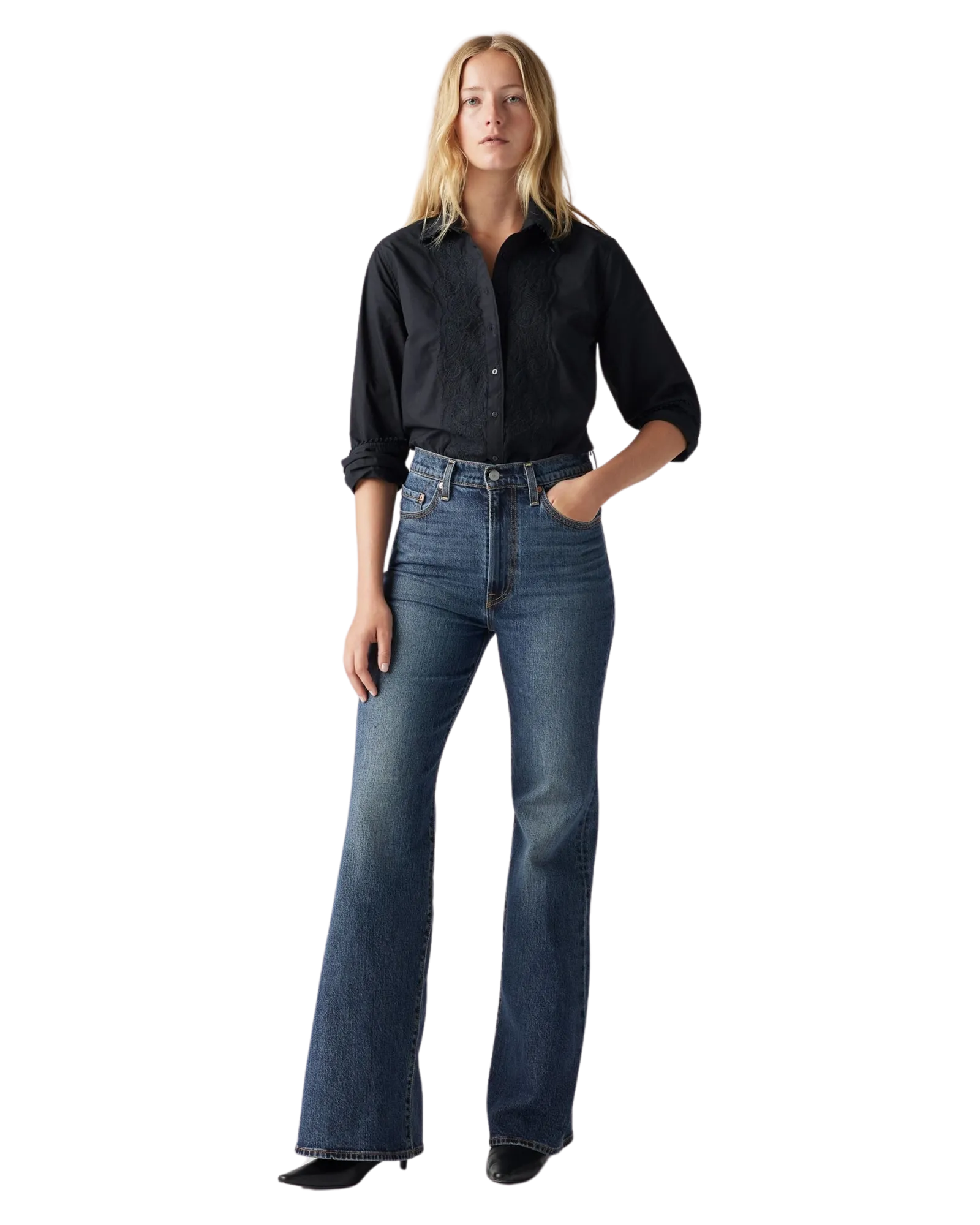 Levi's Ribcage Glockenjeans in Romantic Story