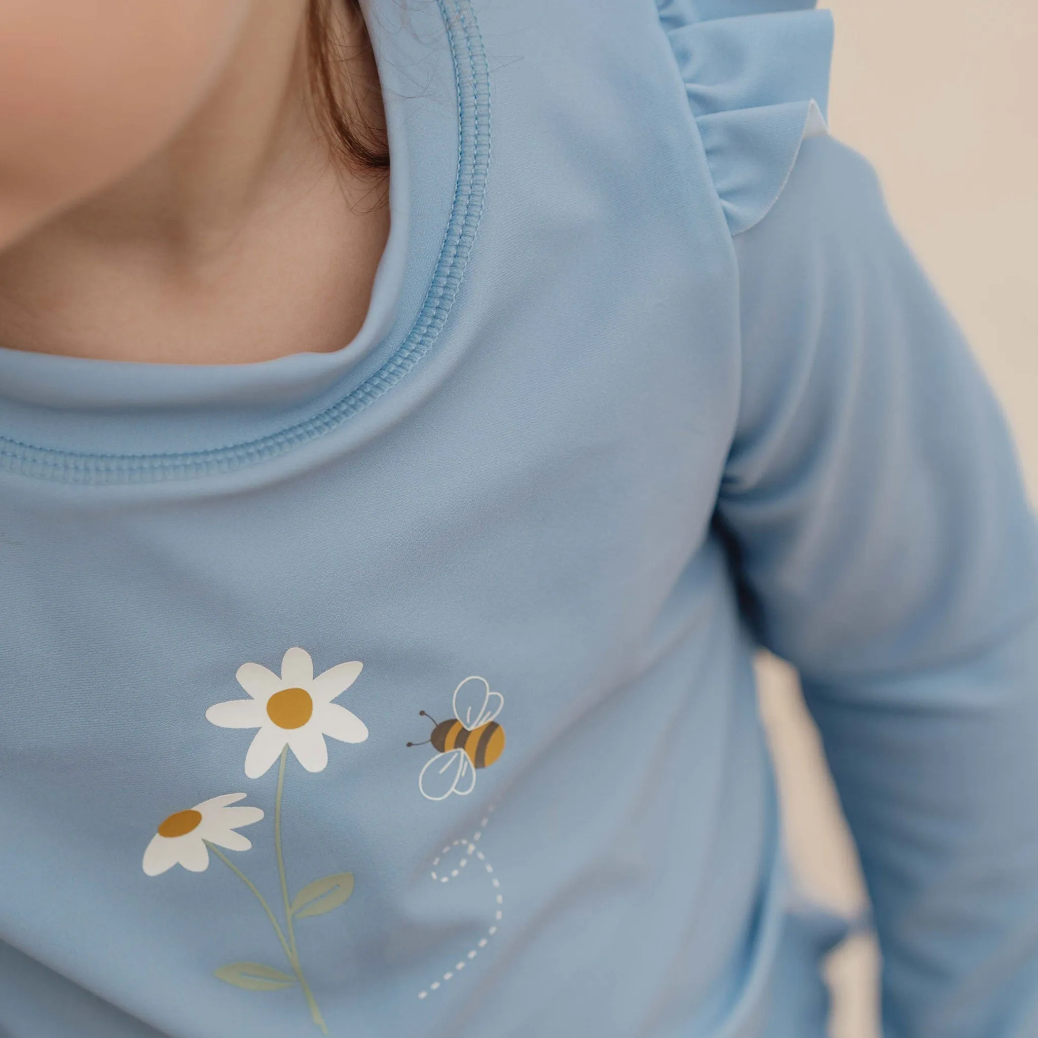 Little Dutch Langarm-Rashguard - Blaue Gänseblümchen