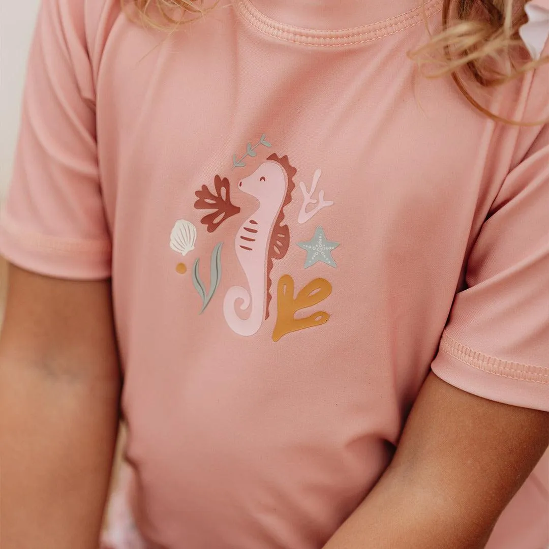 Little Dutch Kurzarm Bade-T-Shirt - Seepferdchen Rosa Babykids Little Dutch