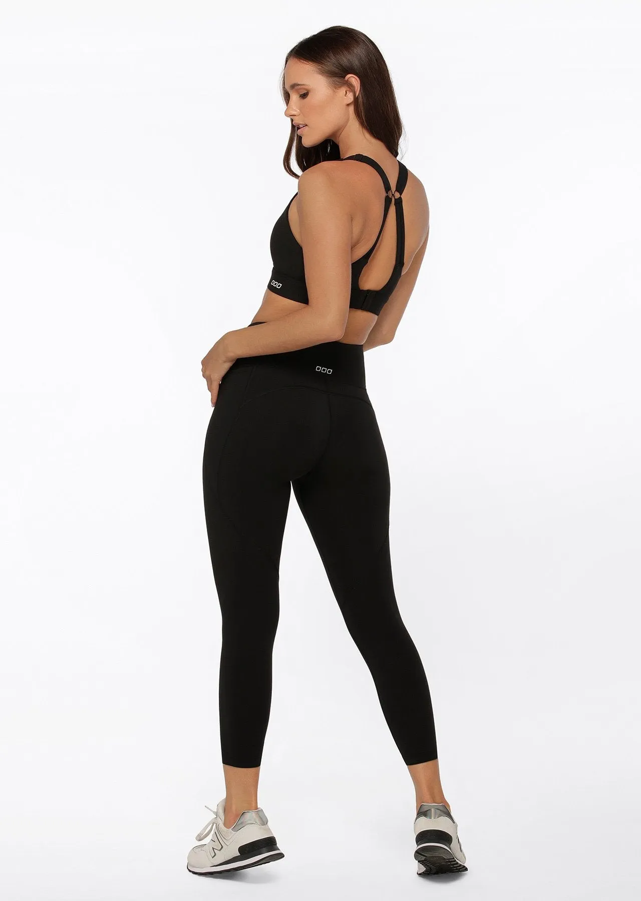 Lorna Jane Kleidung Amy Telefon-Tasche Tech-Leggings für Knöchel - Schwarz