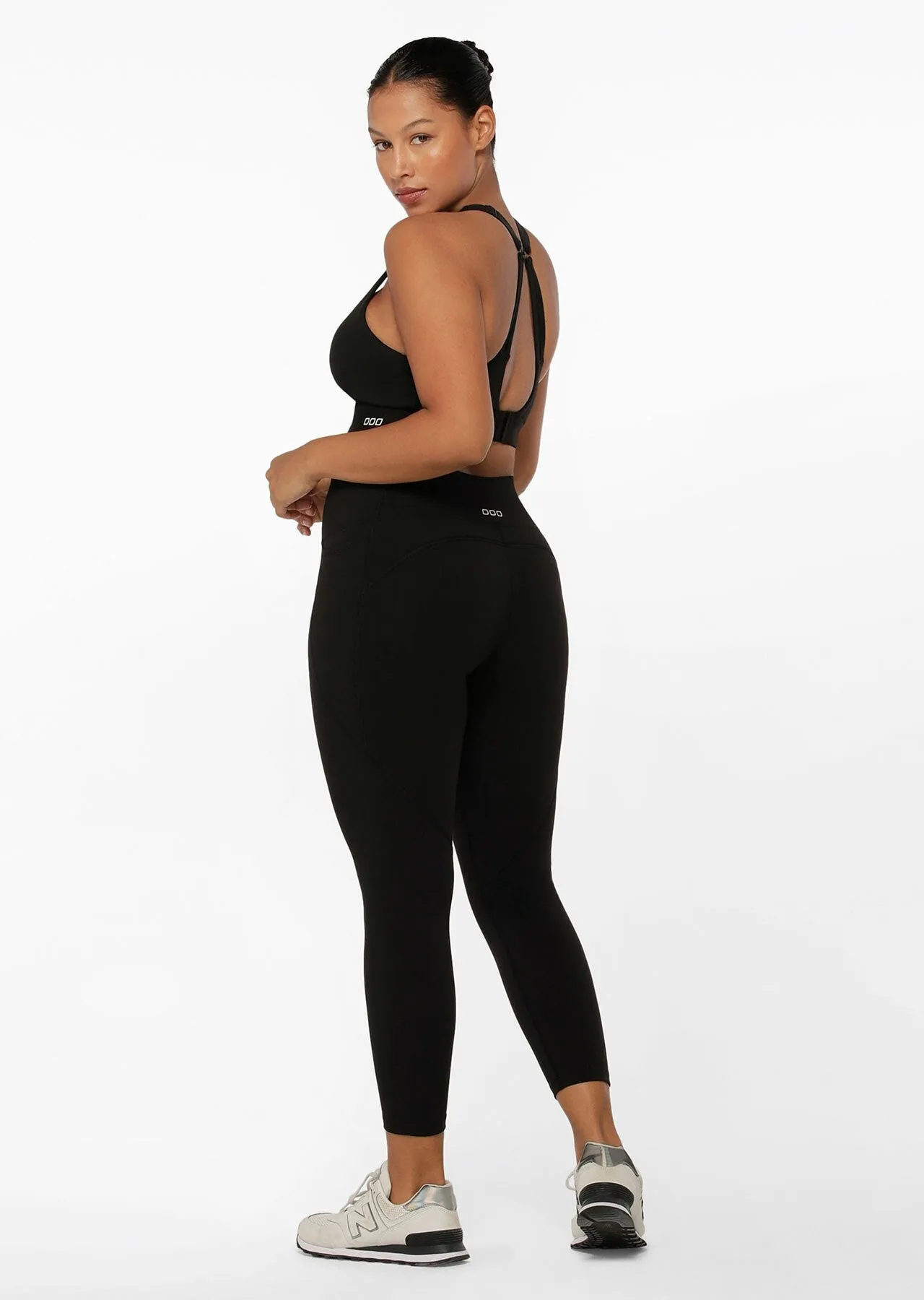 Lorna Jane Kleidung Amy Telefon-Tasche Tech-Leggings für Knöchel - Schwarz