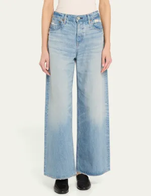 Lowell Super Weite Hose, Hellblaue Kleidung_moussy