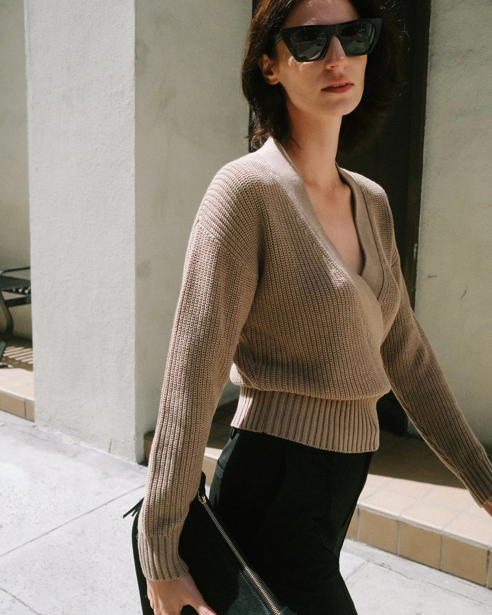Maren V-Ausschnitt Crop-Pullover