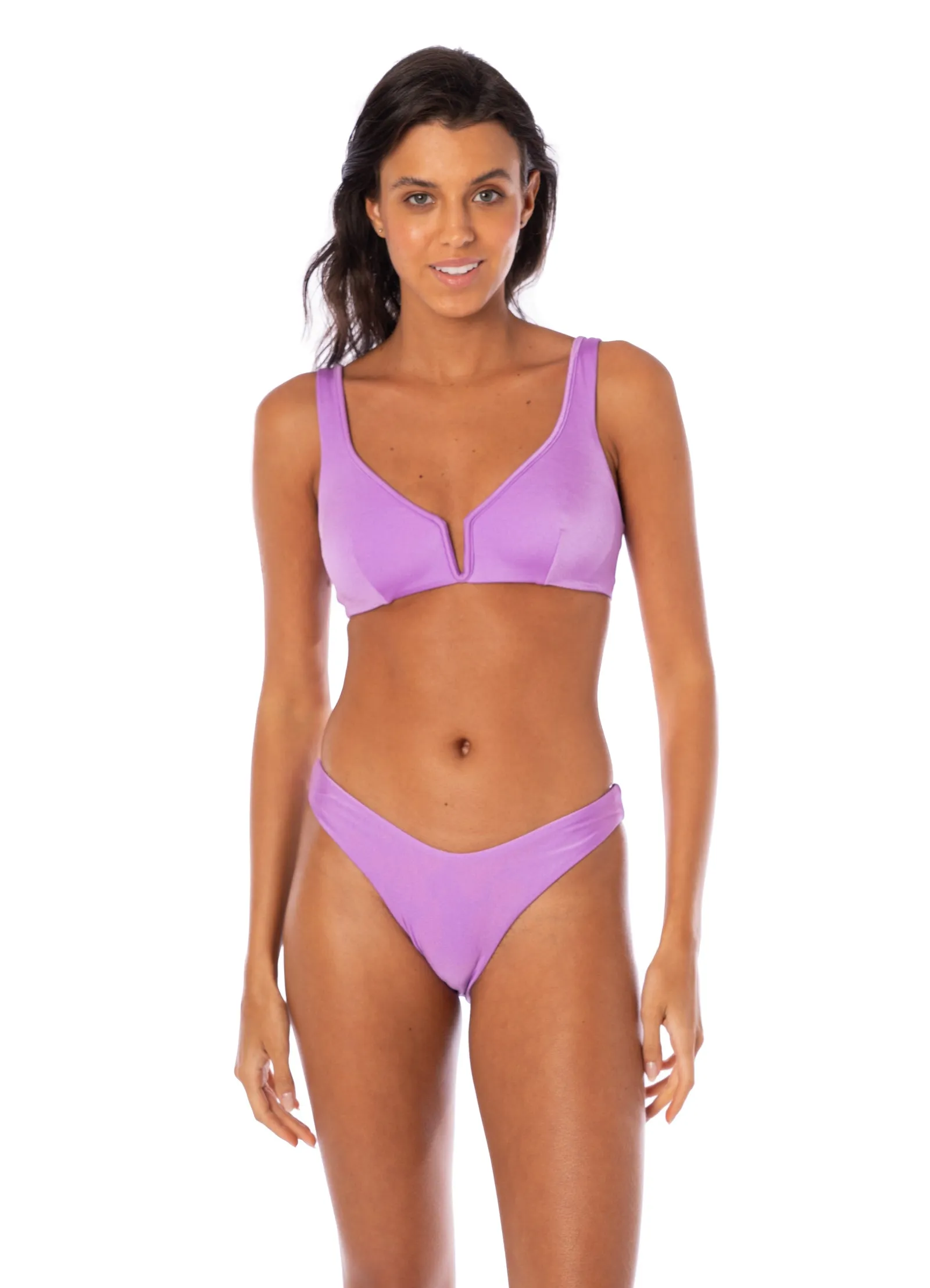 Metallic Lila Pracht Bikini-Unterteil