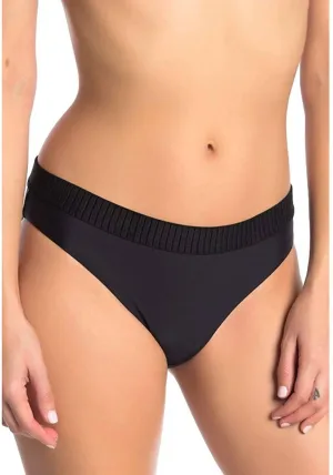 Midnight Gold Elastische Bündchen Ultra-Niedrige Bikini-Unterteile in Schwarz