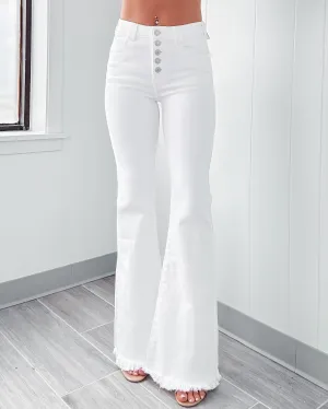 Miley High-Waist Flare Jeans - Weiß