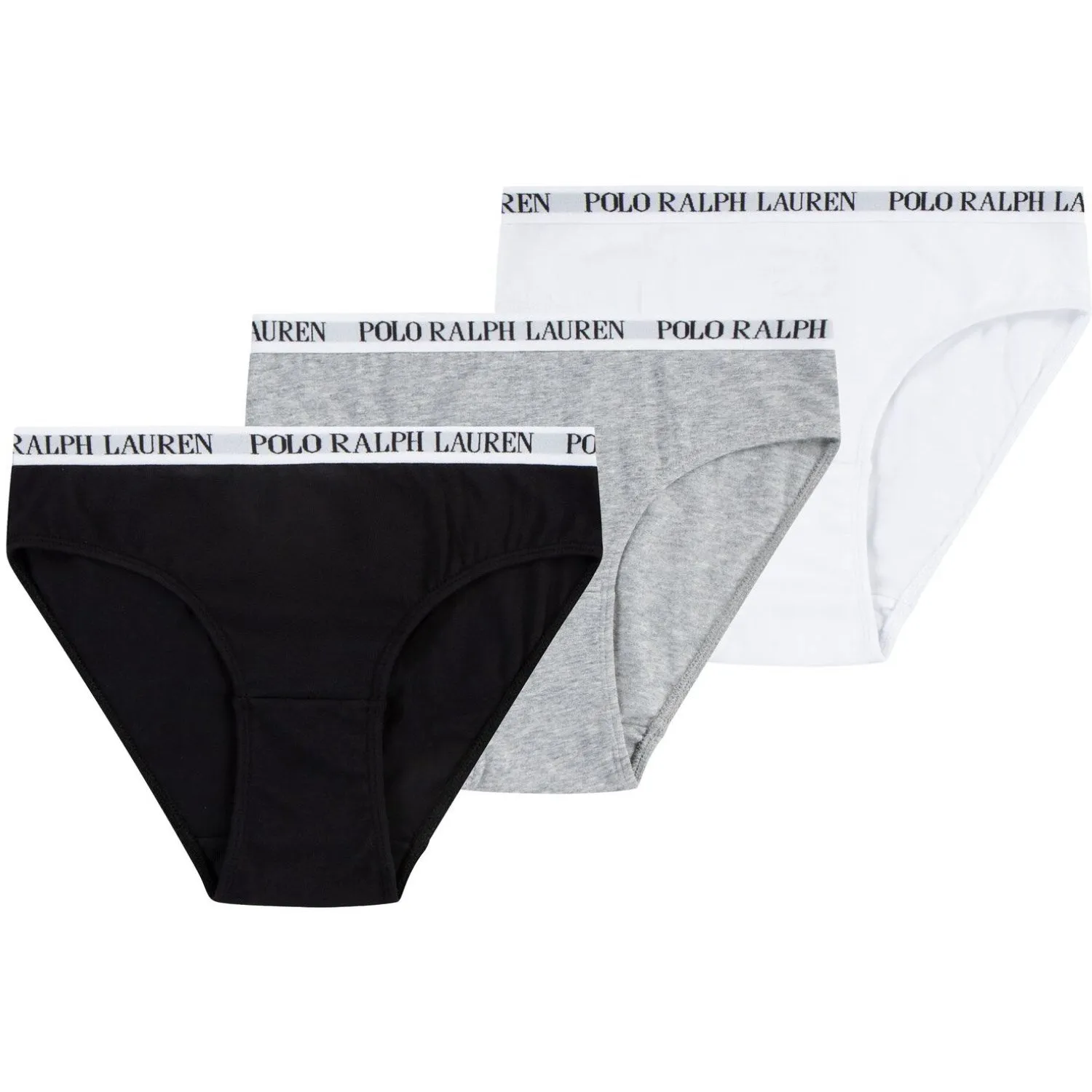 Polo Ralph Lauren Weiß/Polo Schwarz Einfarbig 3er Pack Bikini Polo-Ralph-Lauren