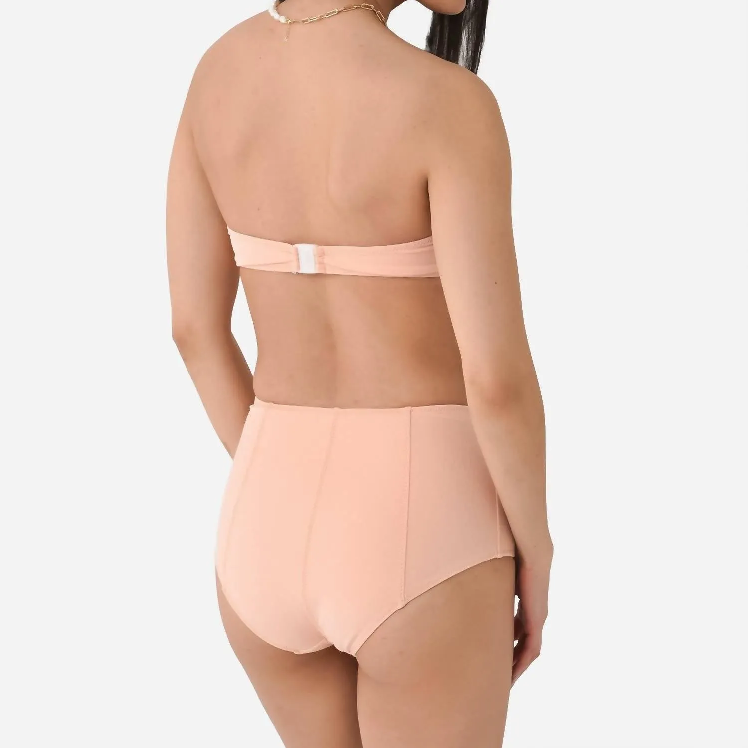 Poppy High-Waisted Bikini-Set in Korallenkrepp