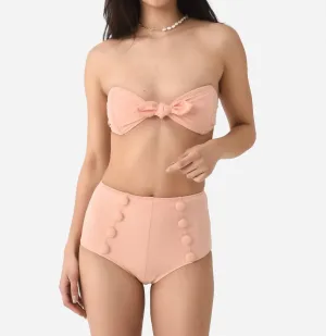 Poppy High-Waisted Bikini-Set in Korallenkrepp