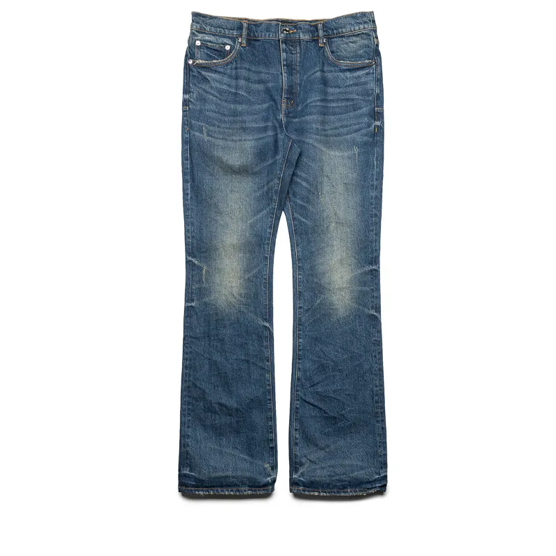 Purple Brand Low-Rise Schlagjeans mit Kintsugi-Effekt - Dunkelindigo