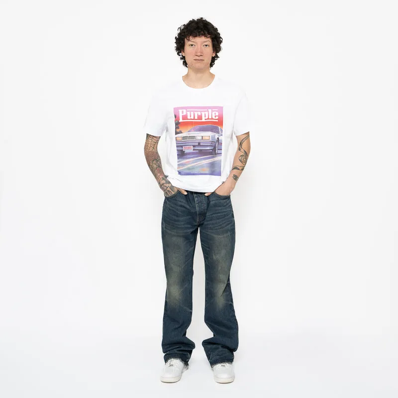 Purple Brand Low-Rise Schlagjeans mit Kintsugi-Effekt - Dunkelindigo