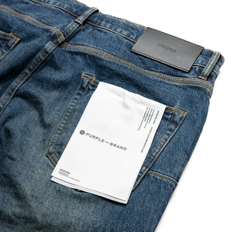 Purple Brand Low-Rise Schlagjeans mit Kintsugi-Effekt - Dunkelindigo