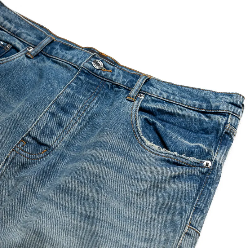 Purple Brand Low Rise Skinny Leg Ice Washed Jeans - Hellindigo