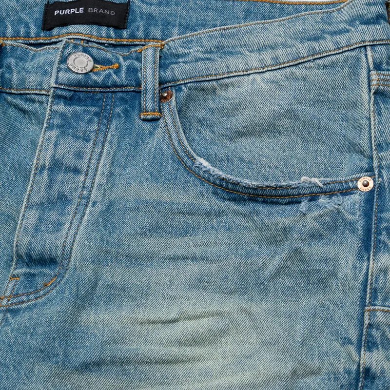 Purple Brand Low-Waist Skinny Vintage Jeans mit Knieausrissen - Mittelindigo