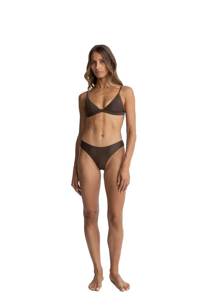 Rhythm Clothing Klassische Urlaubs-Bikini-Unterteile in Schokolade