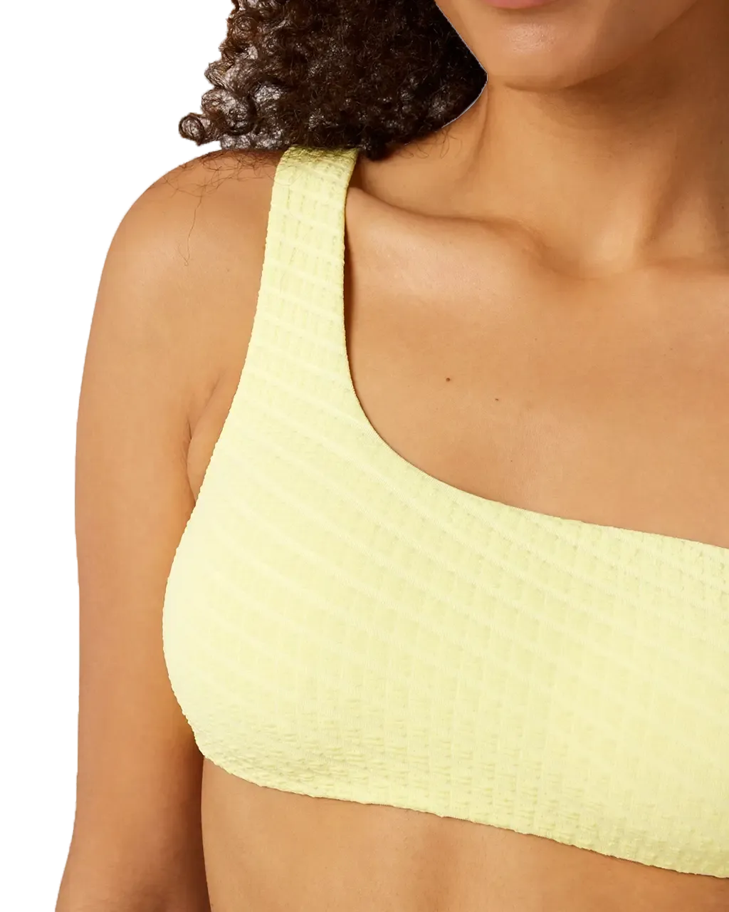 Rip Curl Bekleidung Maßgefertigtes Rippen-Bikinioberteil mit Einzelträger in Hellgelb