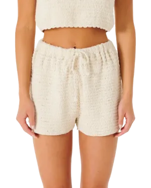 Rip Curl Clothing Oceans Together Häkel-Shorts in Off-White