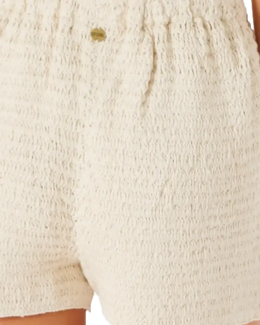 Rip Curl Clothing Oceans Together Häkel-Shorts in Off-White