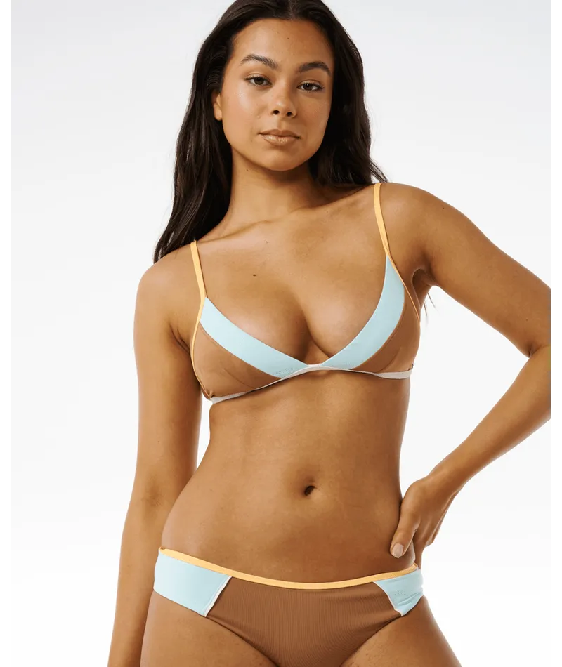 Rip Curl Hibiscus Heat Splice Cheeky Bottom-Braun