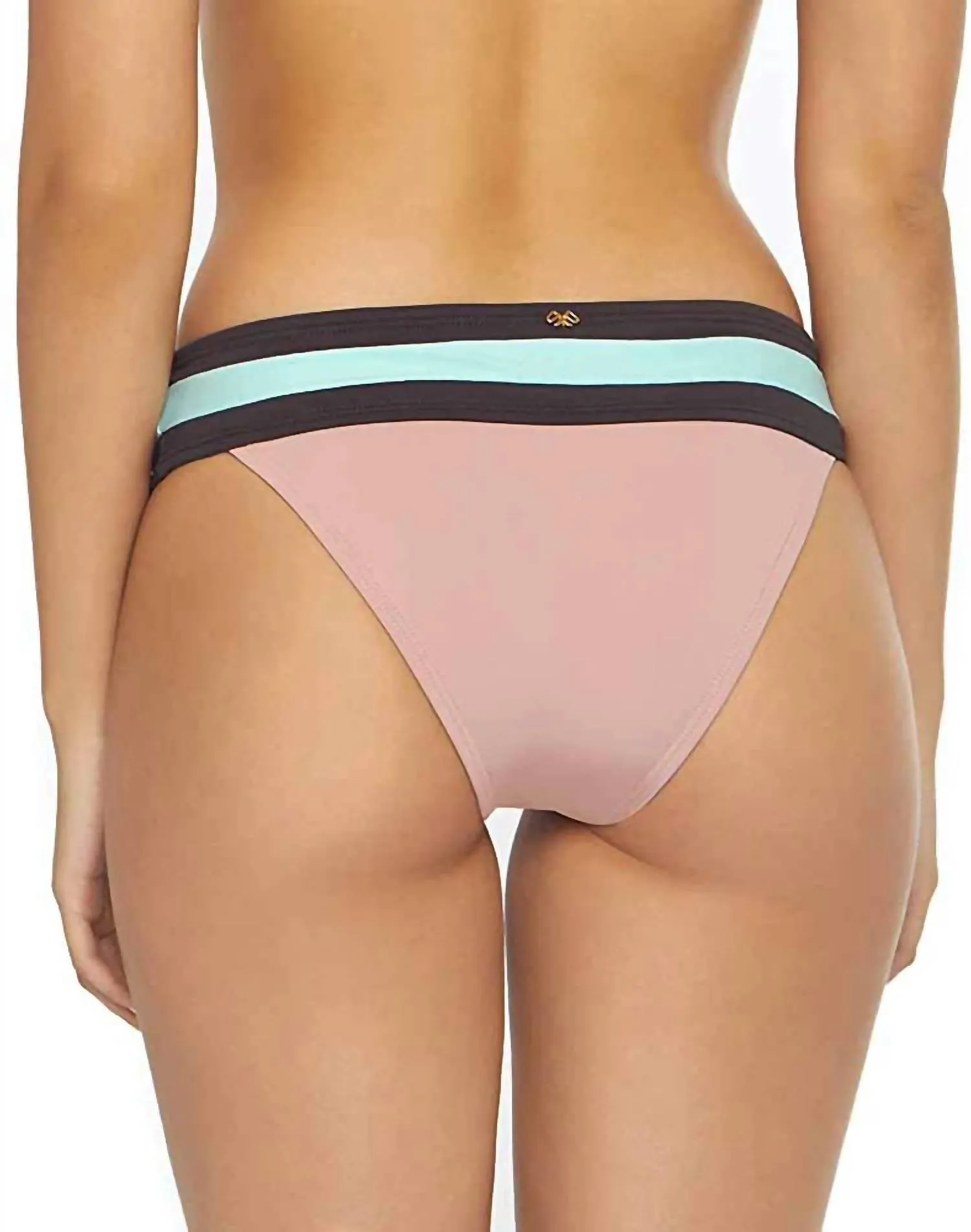 Riviera Banded Full Cut Colorblock Low Rise Winzige Bikini-Höschen in Mehrfarbig