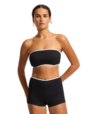 Seafolly Damen Badebekleidung Beach Bound Boyleg Bikini-Höschen in Schwarz