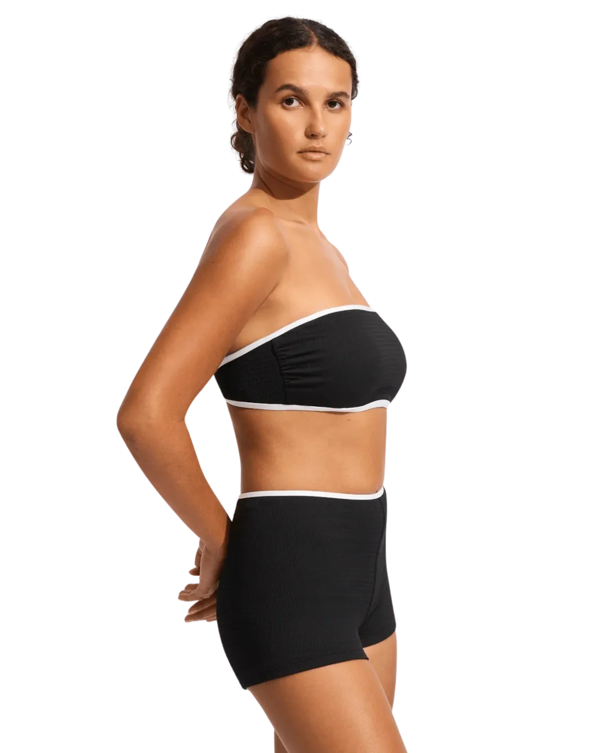 Seafolly Damen Badebekleidung Beach Bound Boyleg Bikini-Höschen in Schwarz