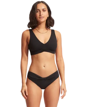 Seafolly Damen Badebekleidung Collective Twist Band Hipster Bikini-Höschen in Schwarz