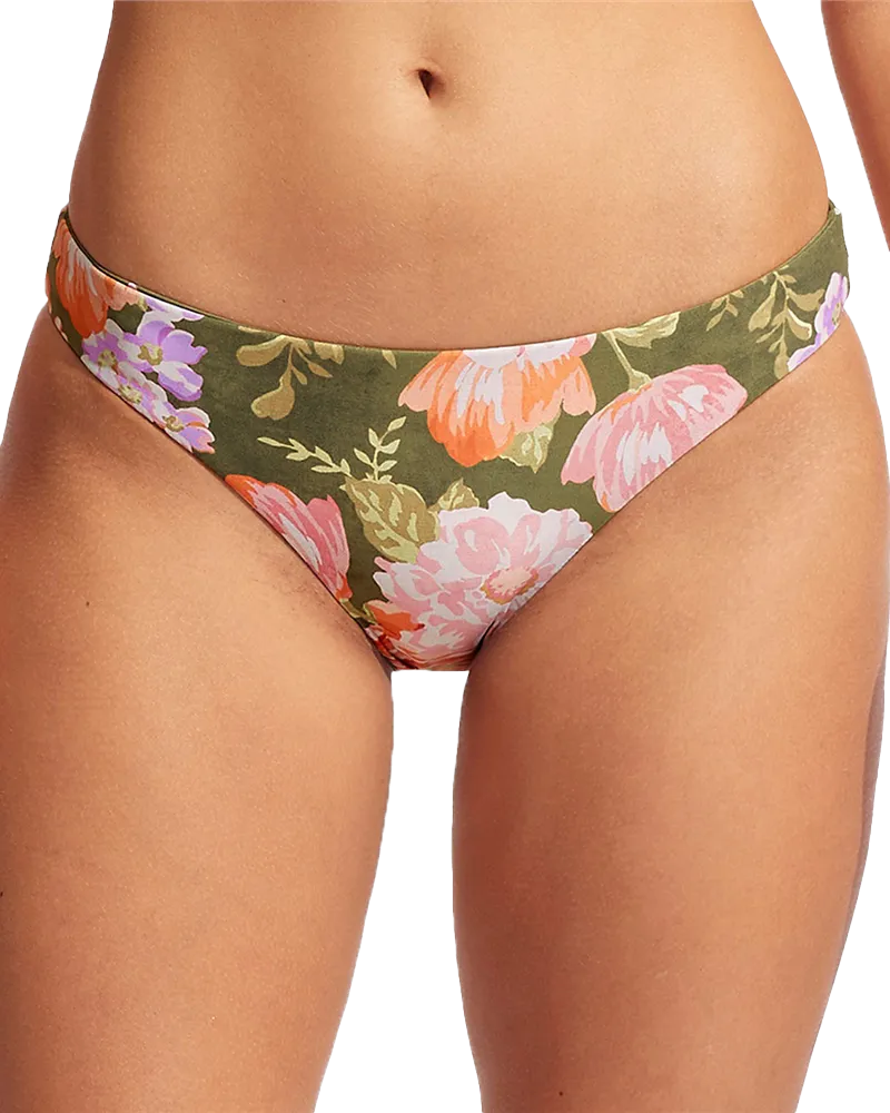 Seafolly Damen Badebekleidung Paradise Garden Umkehrbare Bikini-Unterteile in Avocado