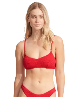 Seafolly Damen Badebekleidung Sea Dive Bralette Bikini-Oberteil in Chilirot