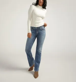 Silberne Elyse Mid Rise Schlanke Bootcut-Hose