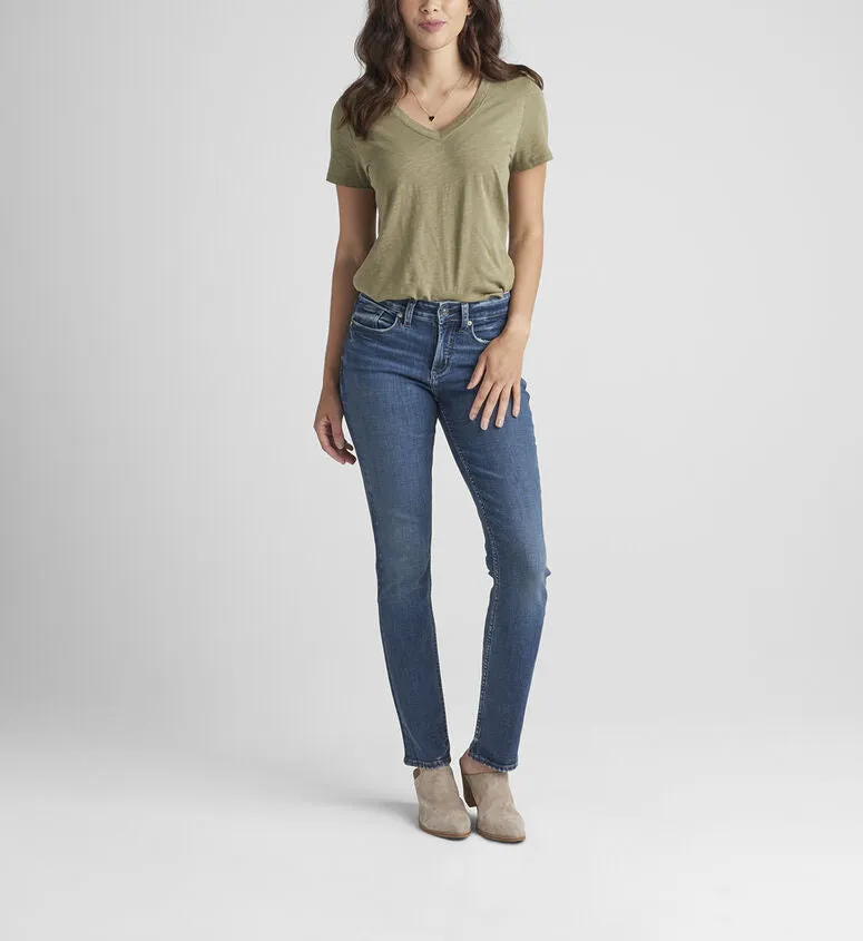 Silver Suki Mid Rise Straight Leg Jeans