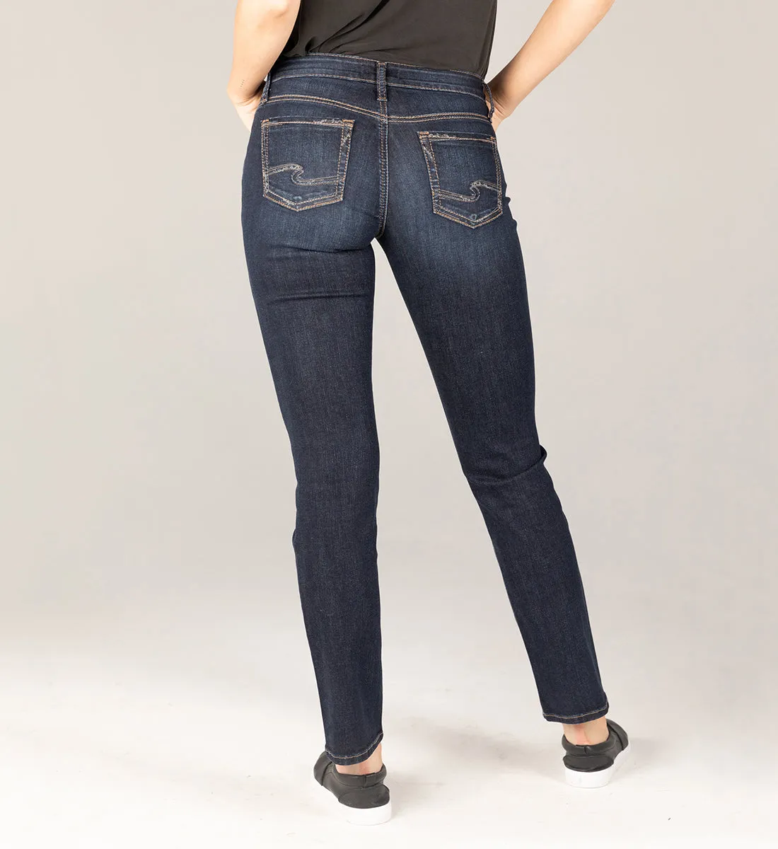 Silver Suki Mid Rise Straight Leg Jeans
