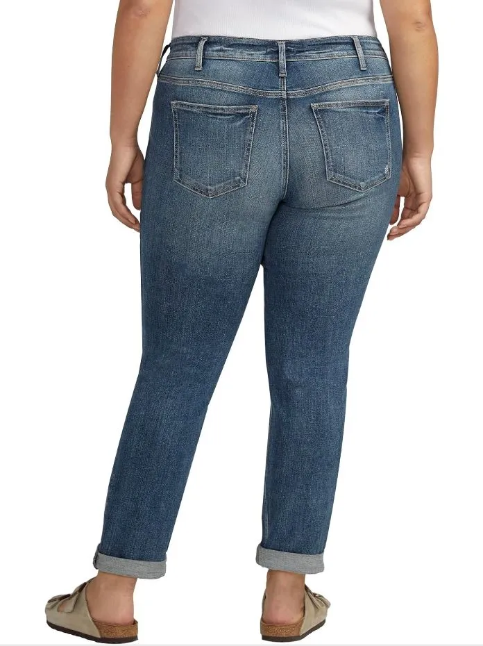 Silber W Boyfriend Mid Rise Slim Leg