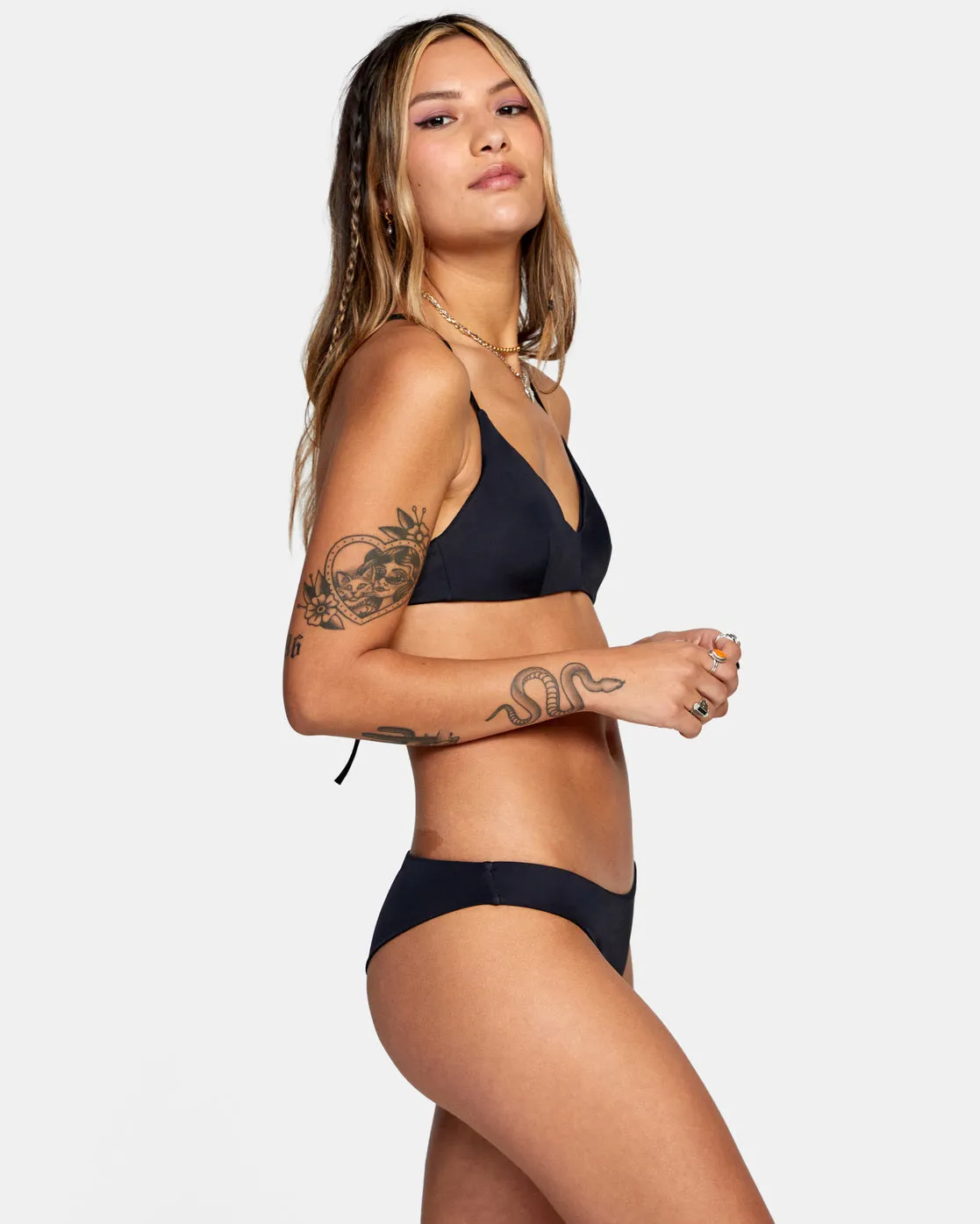 Solides Crossback-Bikini-Oberteil