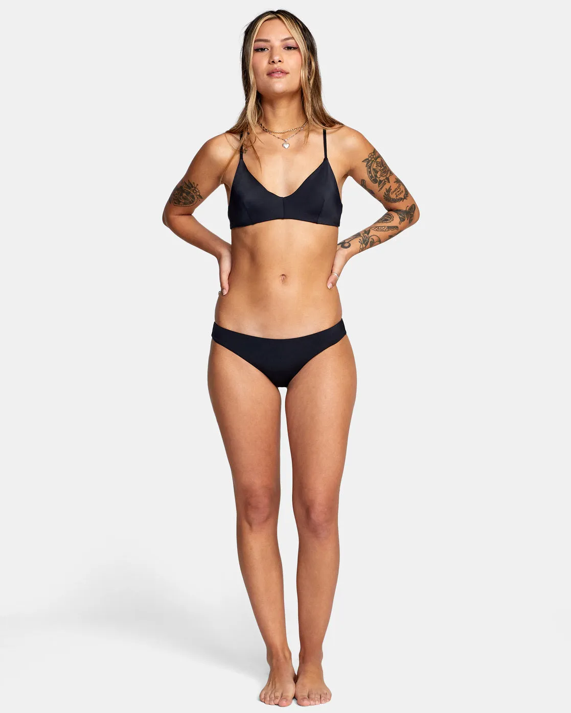 Solides Crossback-Bikini-Oberteil