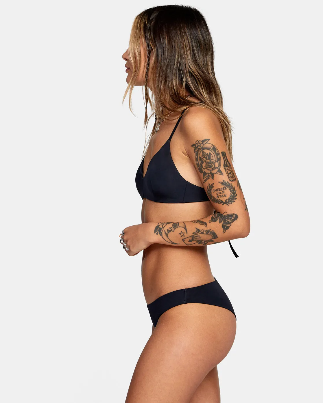 Solides Crossback-Bikini-Oberteil