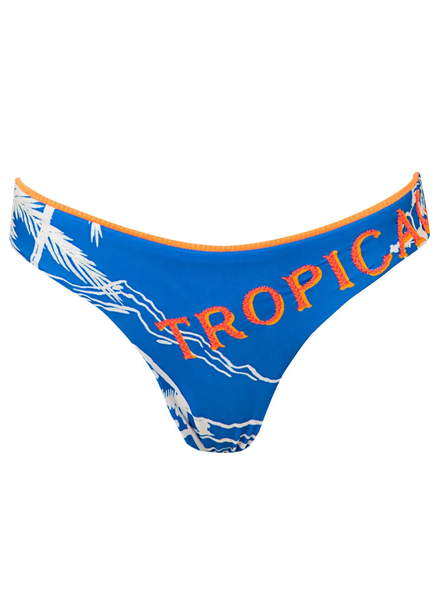 Tropisches Paradies Flirt Low-Rise Bikini-Unterteil mit dünnen Seiten