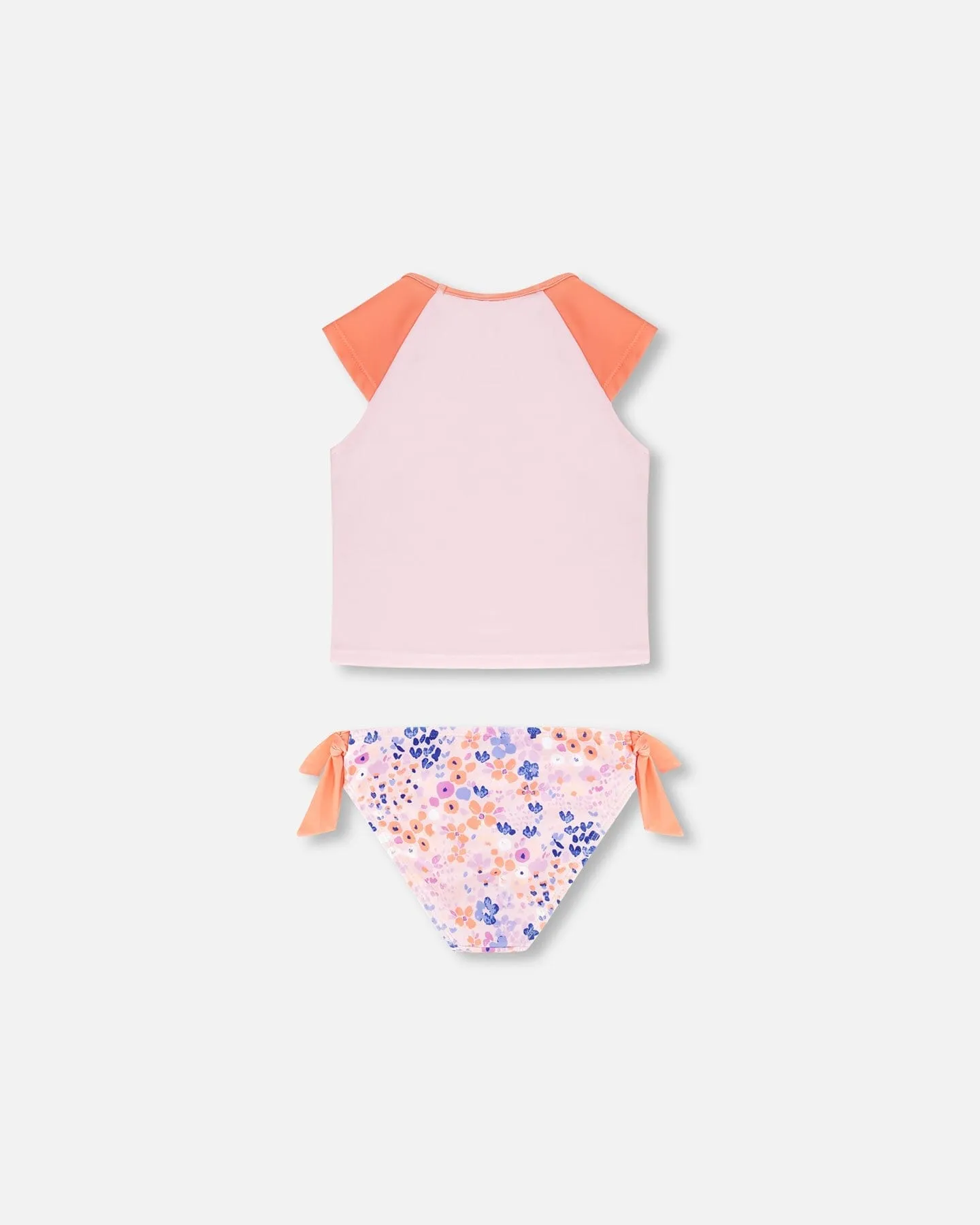 Zweiteiliger Rashguard-Badeanzug Lavendel Gedruckte Felder Blumen Babykids_Deux-Par-Deux