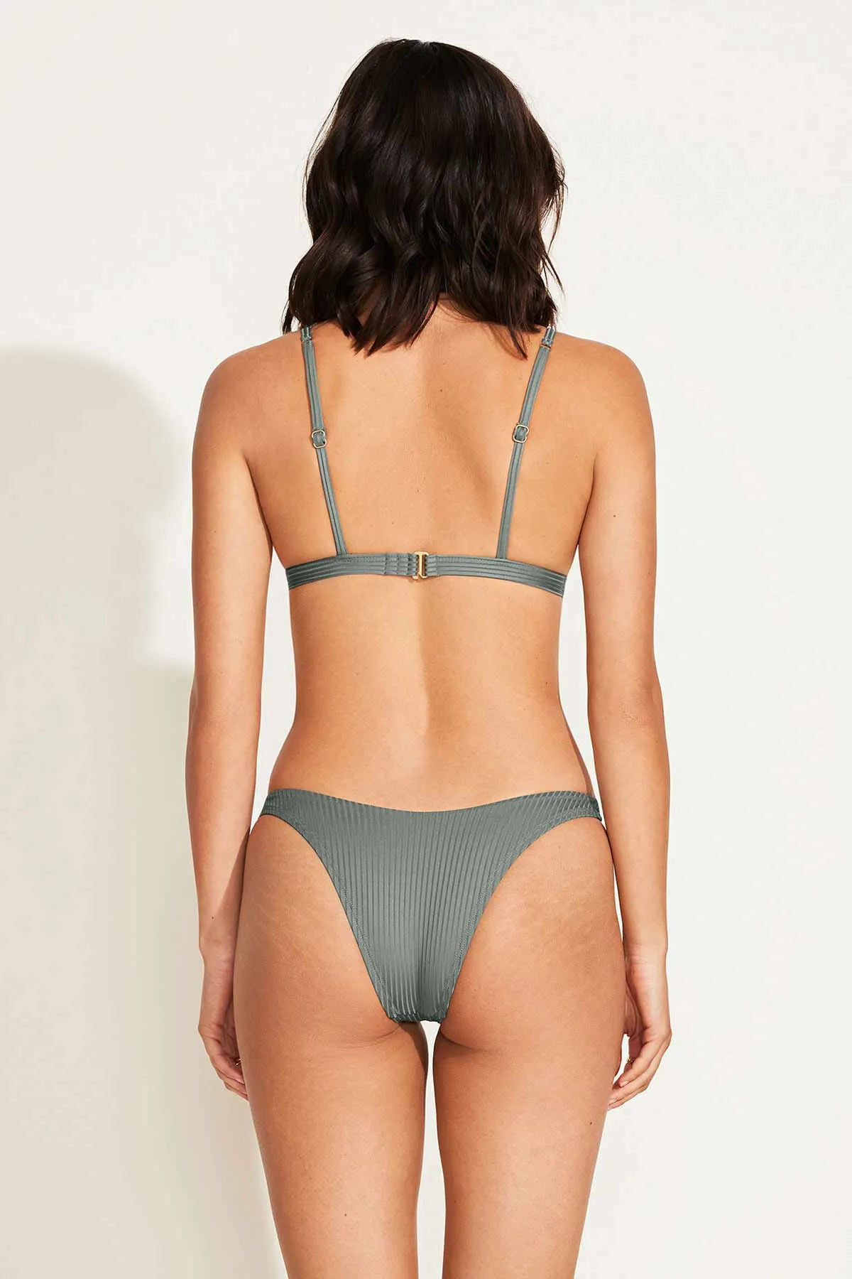 VITAMIN A California High Leg Bikini-Höschen - Meergrün
