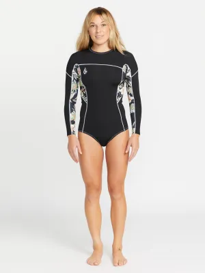 Volcom Modulator 1mm Damen-Neoprenanzug mit langen Ärmeln und Rückenzip, Schwarz Volcom